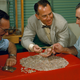 A pile of uncut diamonds in 1955 Oranjemund, Namibia. Debmarine sorts its diamonds in the same town today.